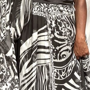 Black and white multi design gown